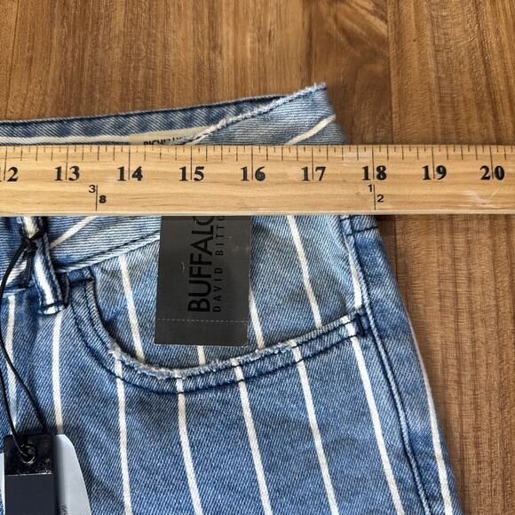 Buffalo David Bitton Blue & White Striped “Richie” Jeans, Mid-Rise,‎ Size 32 NEW - Picture 3 of 9
